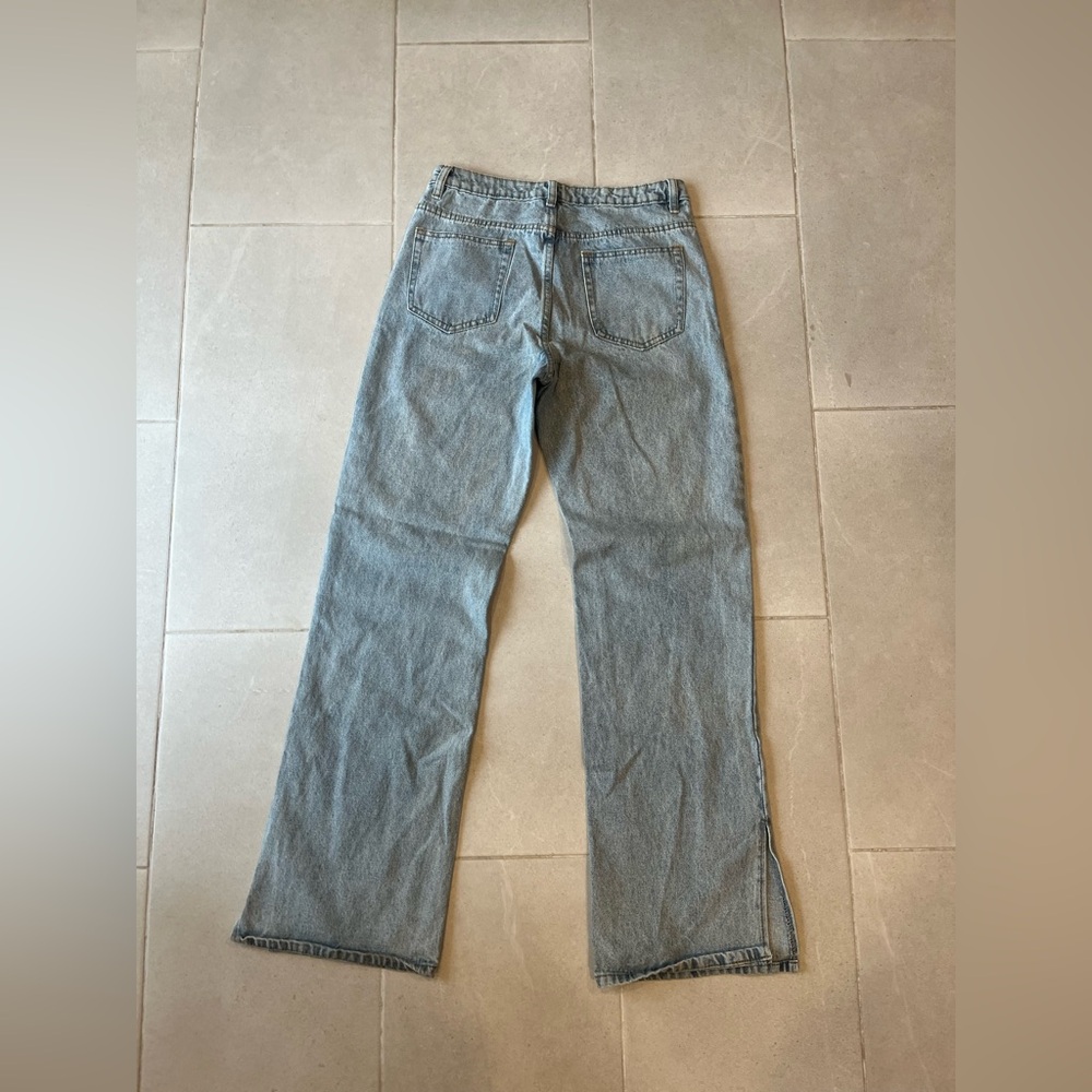 12th Tribe wide leg jeans with split hem - Picture 4 of 5